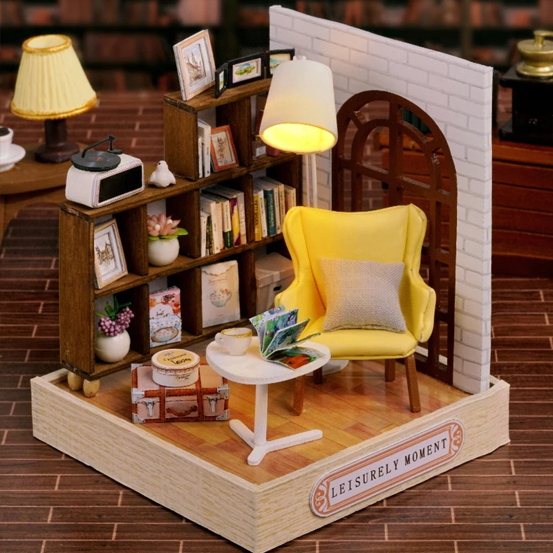 Wooden Mini Miniature Doll House DIY Small House Kit 3D Puzzle Building Assembly House Furniture Toy Home Decor Birthday Gifts