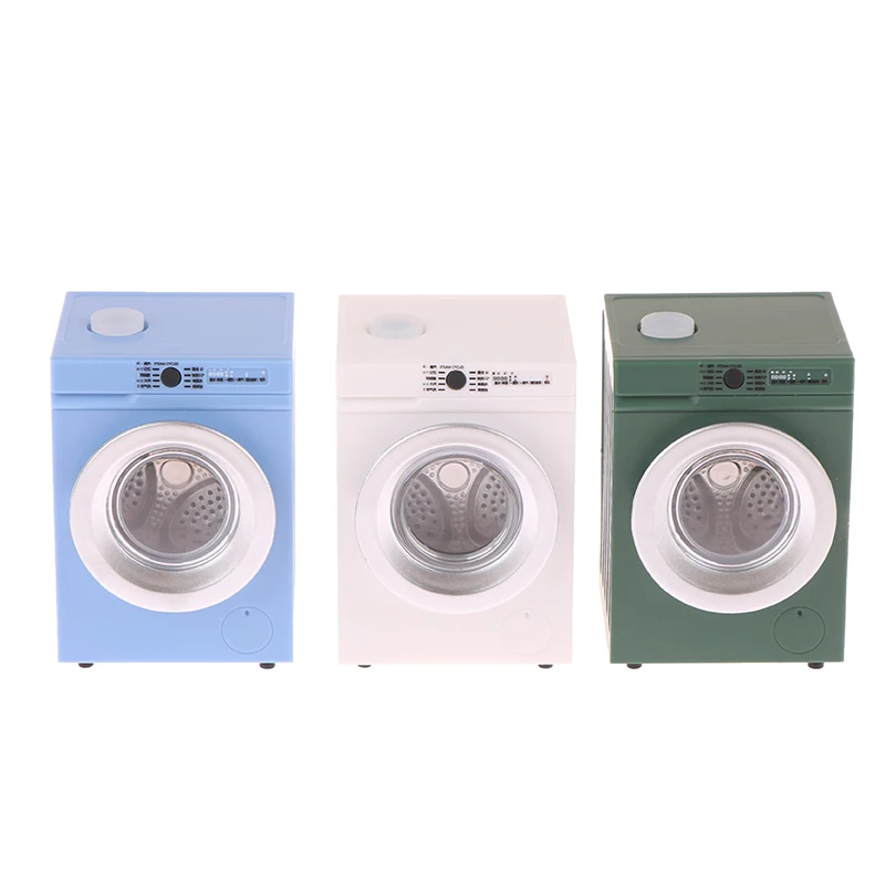 1Pcs Dollhouse Miniature Simulation Washing Machine Drum Washer Laundry Model Dollhouse Home Appliance Model Decor Toy