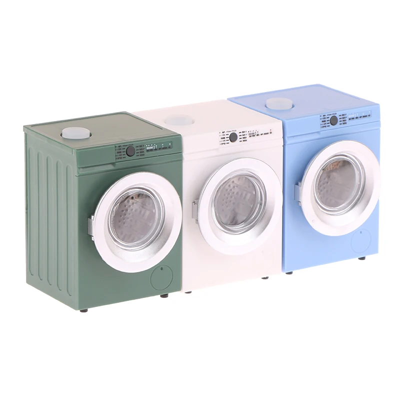 1Pcs Dollhouse Miniature Simulation Washing Machine Drum Washer Laundry Model Dollhouse Home Appliance Model Decor Toy