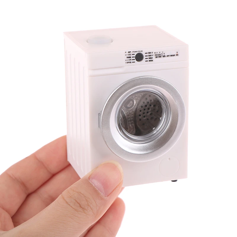 1Pcs Dollhouse Miniature Simulation Washing Machine Drum Washer Laundry Model Dollhouse Home Appliance Model Decor Toy