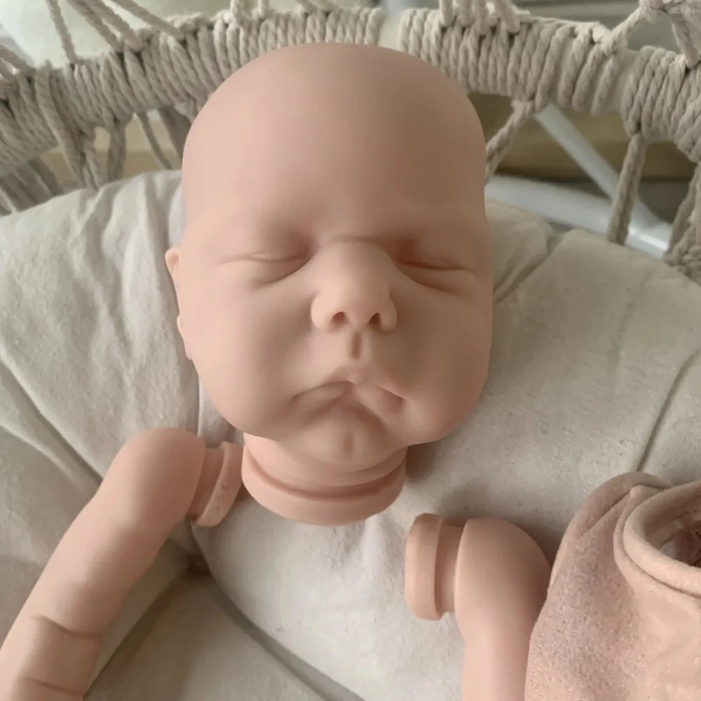 19inch Reborn Doll Kit Willa Sleeping Baby Soft Touch Unfinished Unpainted Doll Parts Soft Siliconen Reborn Kit with Body