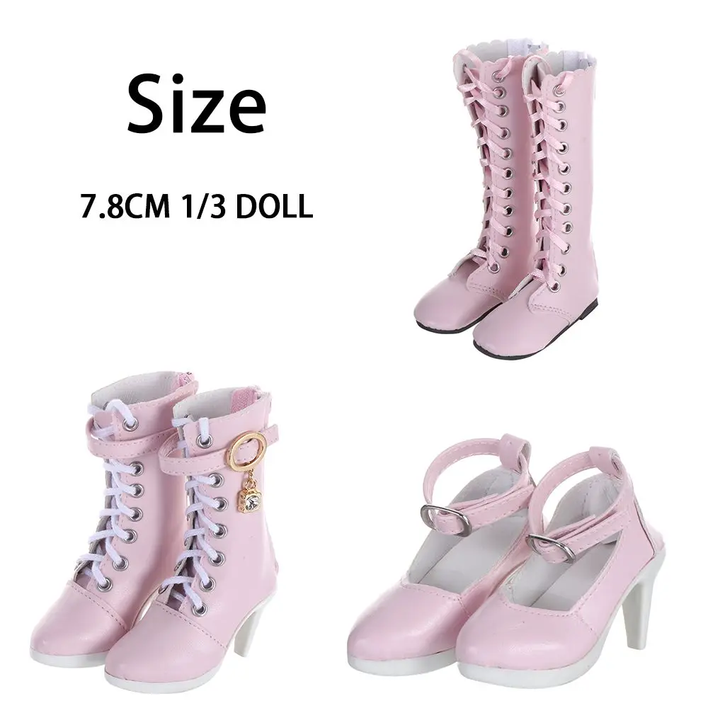 1/3 7.8CM Doll Shoes PU Leather With Different Color Suitable for 60cm Doll Wearing Boots Shoes Doll Play House Accessories