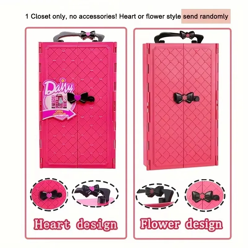Dollhouse Furniture Doll Wardrobe Plastic Portable Closet Can Collect Doll Clothes And Accessories for Dollhouse Game