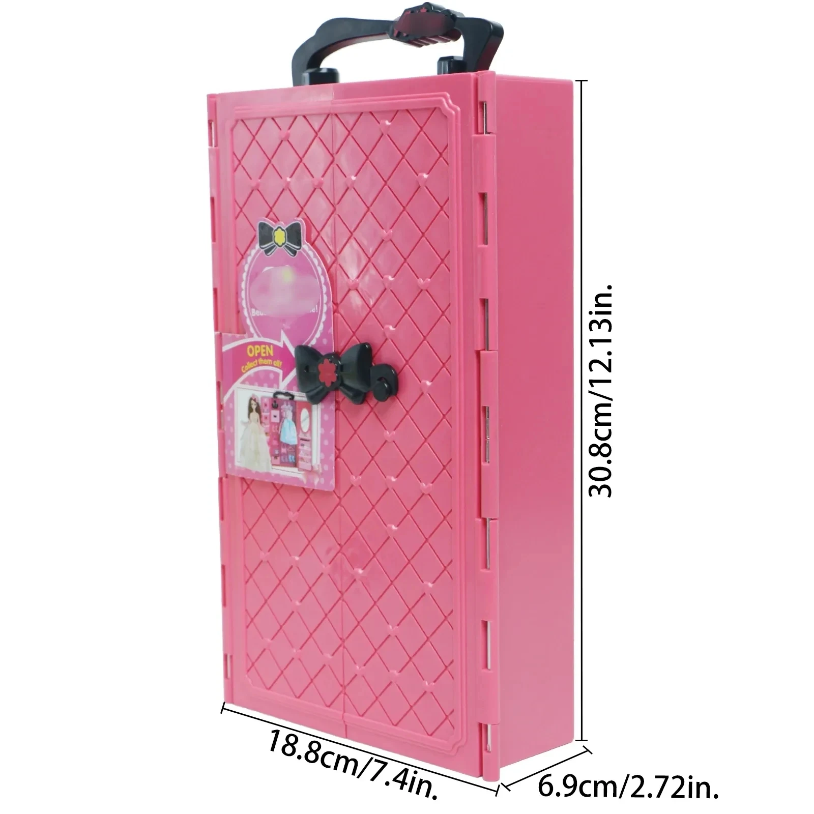 Dollhouse Furniture Doll Wardrobe Plastic Portable Closet Can Collect Doll Clothes And Accessories for Dollhouse Game