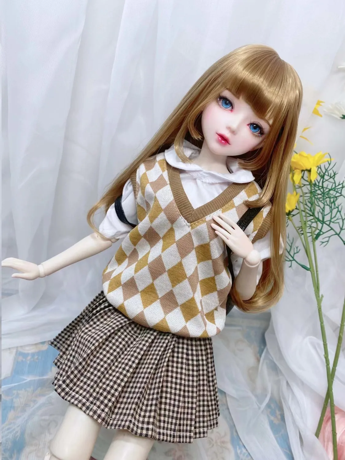 60cm Ye Luo Li Doll Clothes 1/3 bjd Baby Clothes Kitty's Victory Princess Dress JK Uniforms Campus