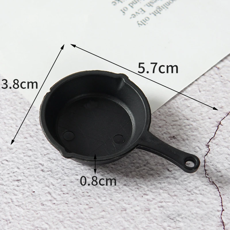 1/12 Dollhouse Simulation Fry Pan Saucepan Model Dollhouse Miniature Kitchen Cookware Accessories Dolls House Decoration