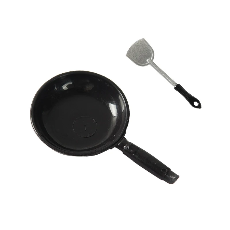 1/12 Dollhouse Simulation Fry Pan Saucepan Model Dollhouse Miniature Kitchen Cookware Accessories Dolls House Decoration