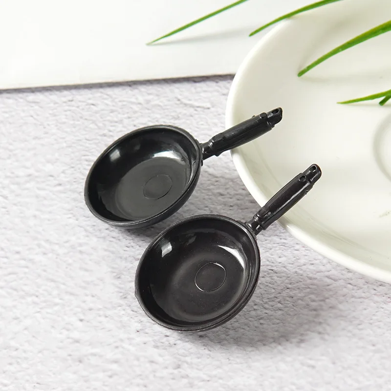 1/12 Dollhouse Simulation Fry Pan Saucepan Model Dollhouse Miniature Kitchen Cookware Accessories Dolls House Decoration