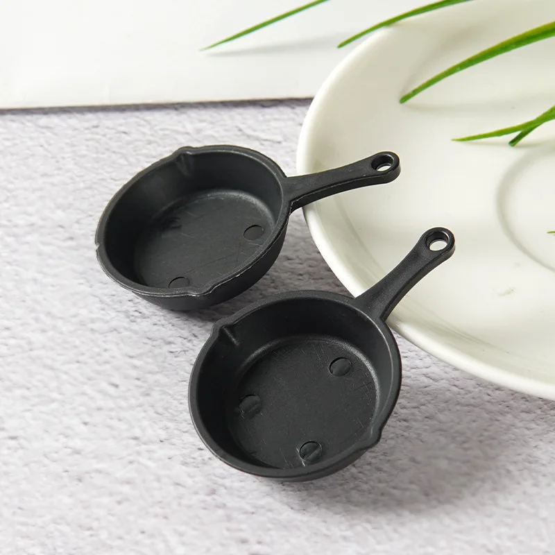 1/12 Dollhouse Simulation Fry Pan Saucepan Model Dollhouse Miniature Kitchen Cookware Accessories Dolls House Decoration