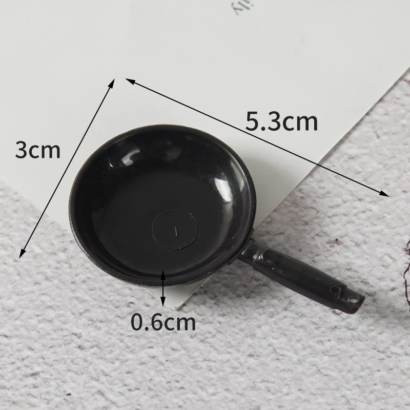 1/12 Dollhouse Simulation Fry Pan Saucepan Model Dollhouse Miniature Kitchen Cookware Accessories Dolls House Decoration
