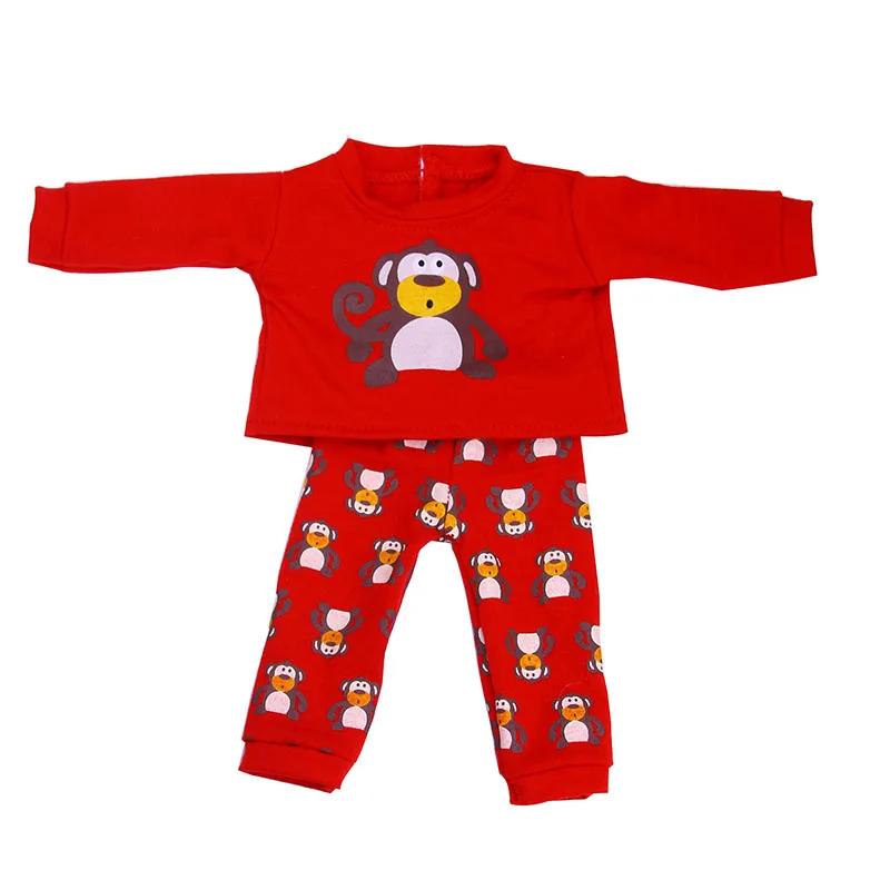 Kawaii Animal Pattern Doll Clothes For 43cm Baby Doll Clothes Accessories And 18 Inch American Doll Girl's Toys Our Generation