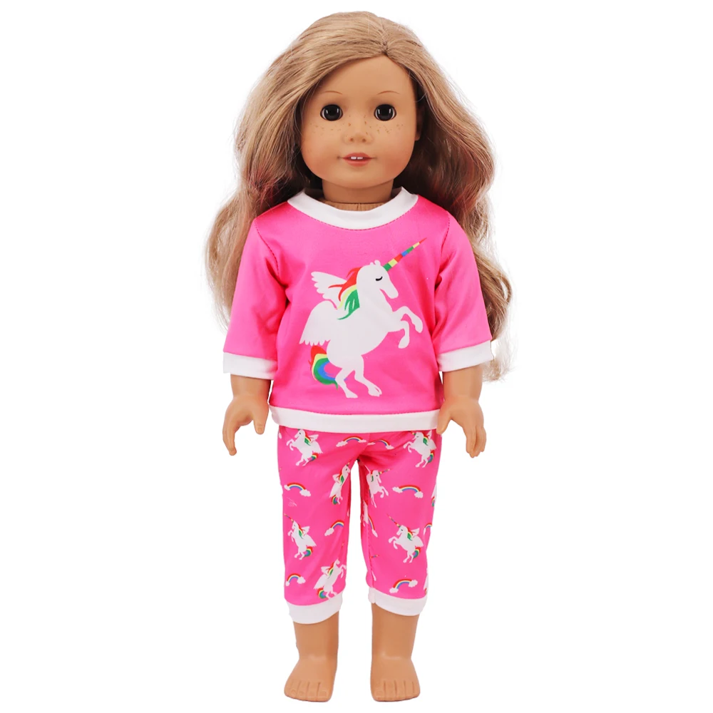 Kawaii Animal Pattern Doll Clothes For 43cm Baby Doll Clothes Accessories And 18 Inch American Doll Girl's Toys Our Generation