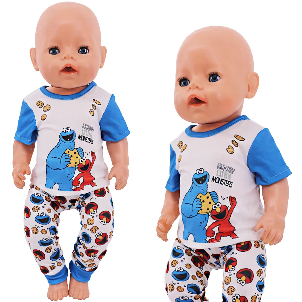 Kawaii Animal Pattern Doll Clothes For 43cm Baby Doll Clothes Accessories And 18 Inch American Doll Girl's Toys Our Generation