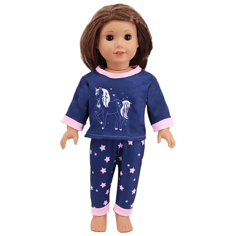 Kawaii Animal Pattern Doll Clothes For 43cm Baby Doll Clothes Accessories And 18 Inch American Doll Girl's Toys Our Generation