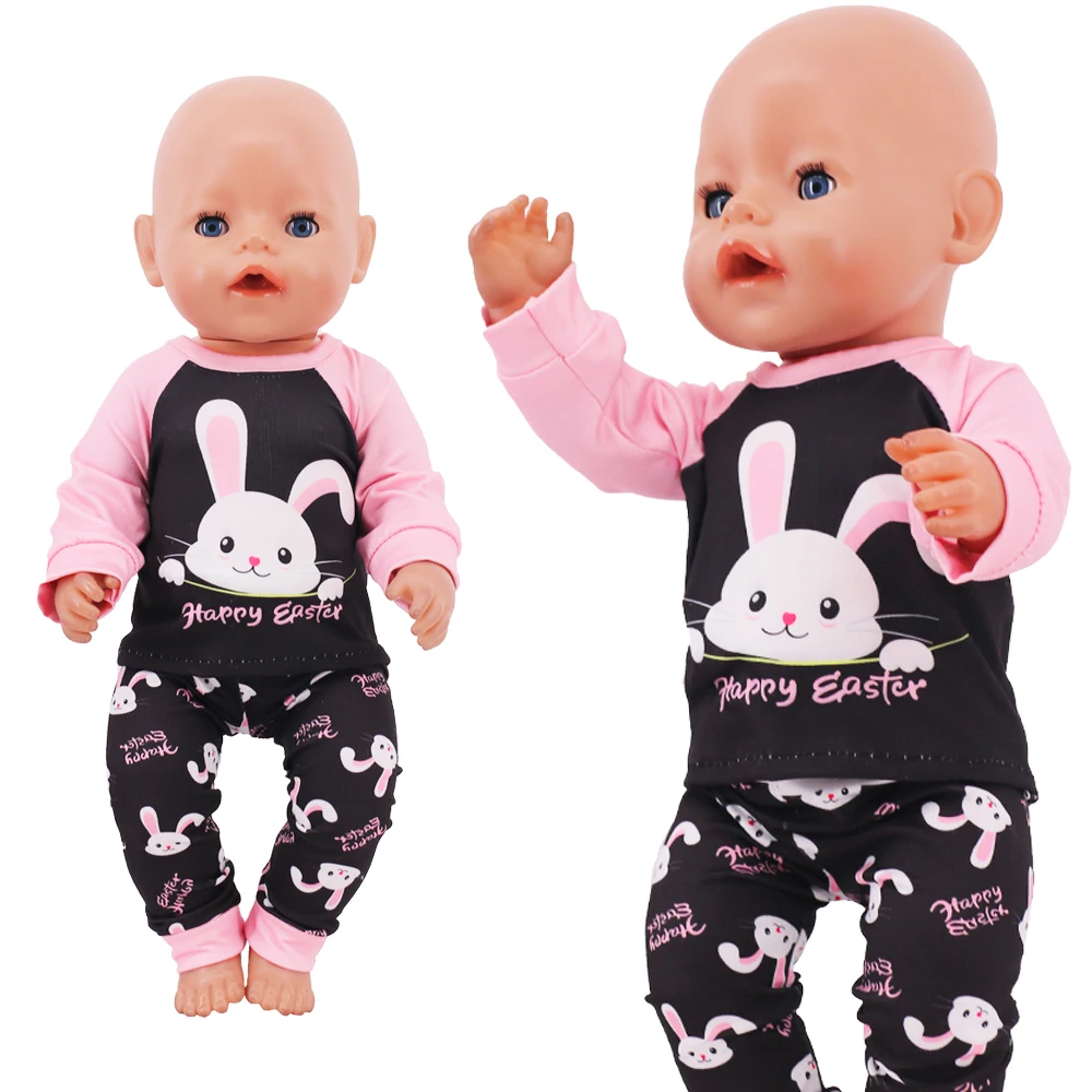 Kawaii Animal Pattern Doll Clothes For 43cm Baby Doll Clothes Accessories And 18 Inch American Doll Girl's Toys Our Generation