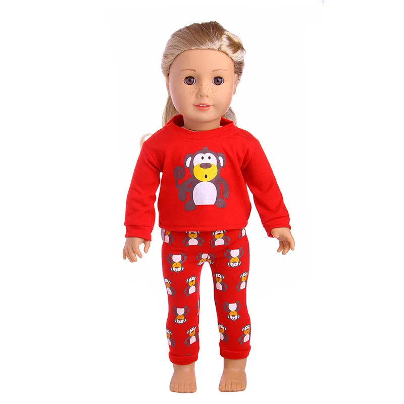 Kawaii Animal Pattern Doll Clothes For 43cm Baby Doll Clothes Accessories And 18 Inch American Doll Girl's Toys Our Generation