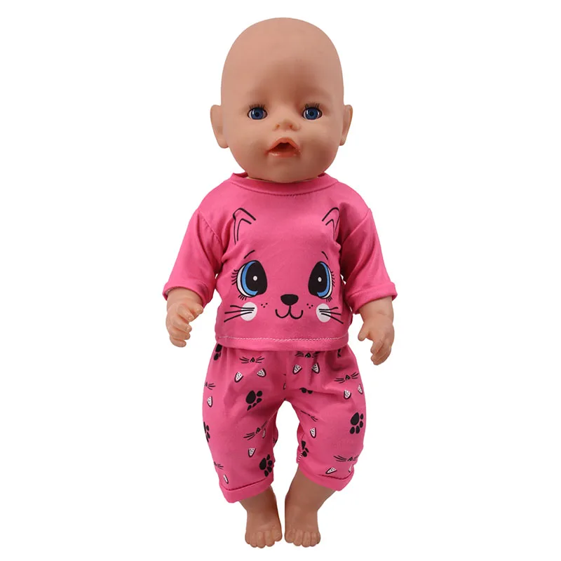 Kawaii Animal Pattern Doll Clothes For 43cm Baby Doll Clothes Accessories And 18 Inch American Doll Girl's Toys Our Generation