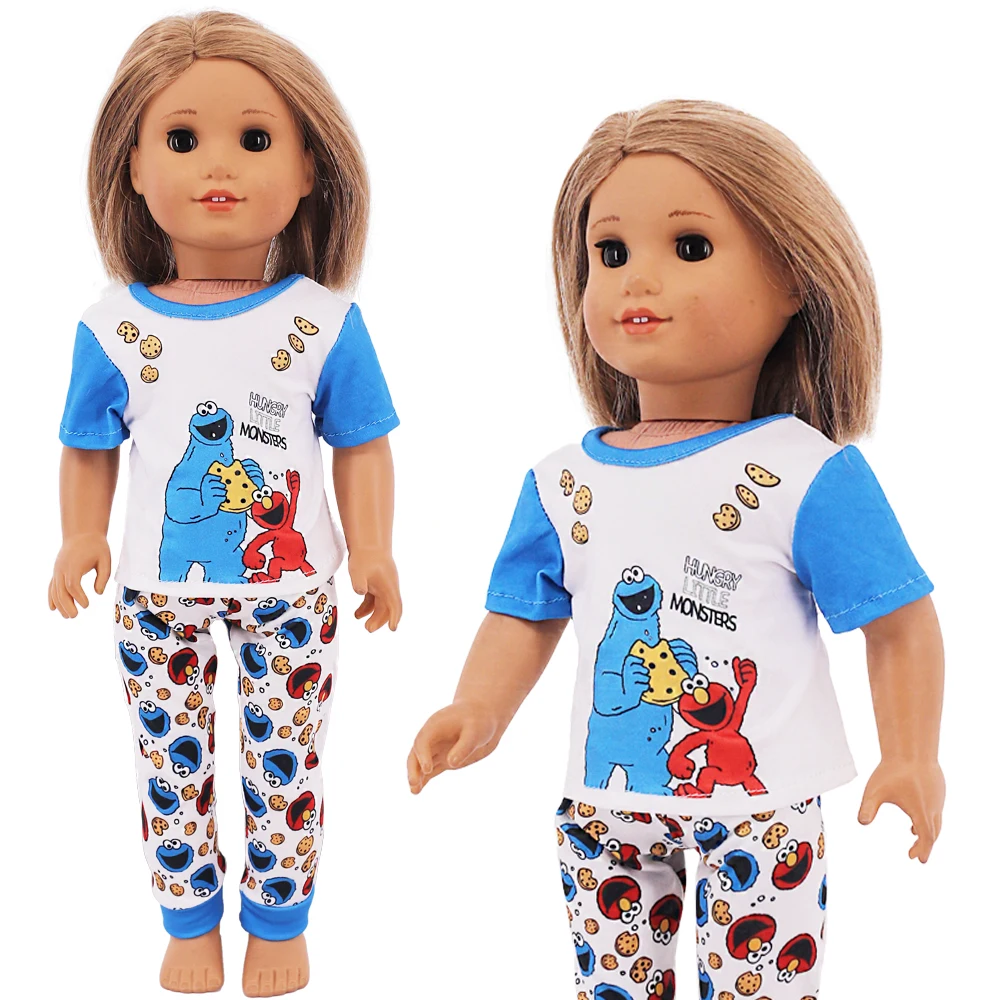 Kawaii Animal Pattern Doll Clothes For 43cm Baby Doll Clothes Accessories And 18 Inch American Doll Girl's Toys Our Generation