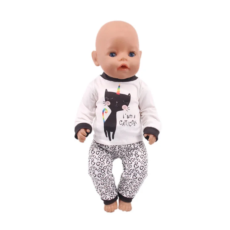 Kawaii Animal Pattern Doll Clothes For 43cm Baby Doll Clothes Accessories And 18 Inch American Doll Girl's Toys Our Generation