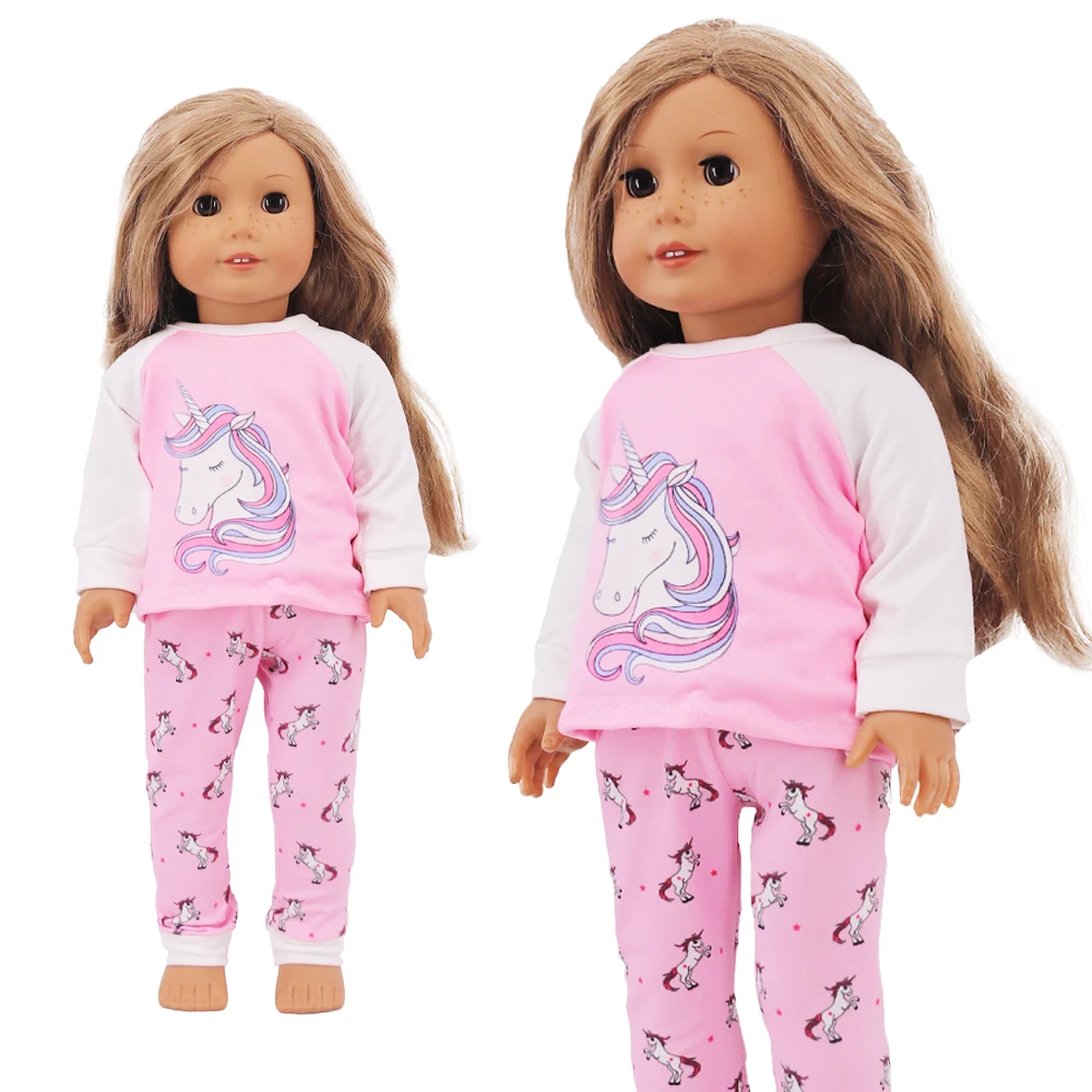 Kawaii Animal Pattern Doll Clothes For 43cm Baby Doll Clothes Accessories And 18 Inch American Doll Girl's Toys Our Generation