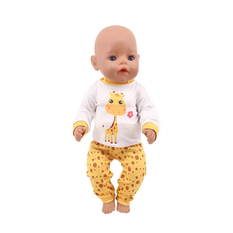 Kawaii Animal Pattern Doll Clothes For 43cm Baby Doll Clothes Accessories And 18 Inch American Doll Girl's Toys Our Generation