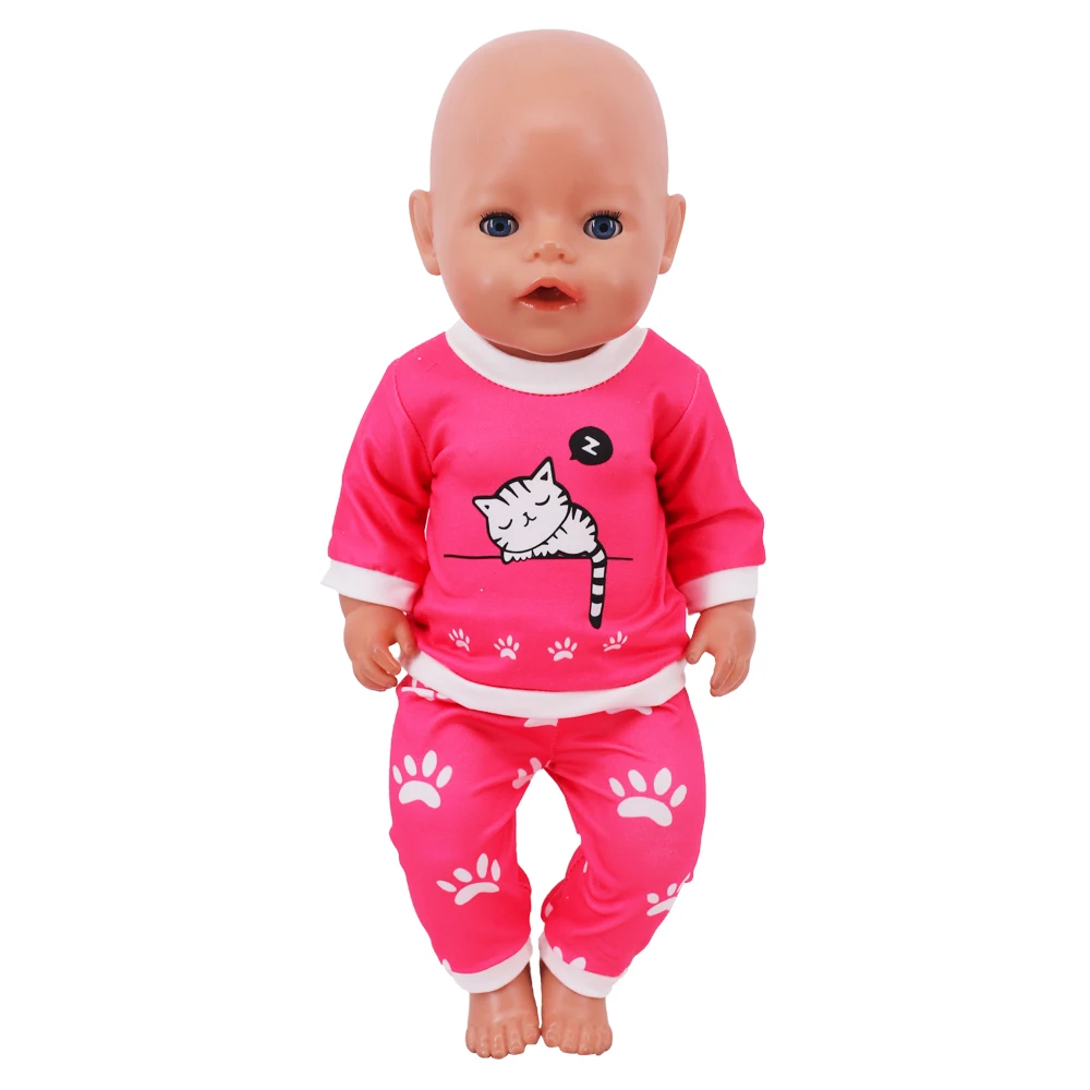 Kawaii Animal Pattern Doll Clothes For 43cm Baby Doll Clothes Accessories And 18 Inch American Doll Girl's Toys Our Generation