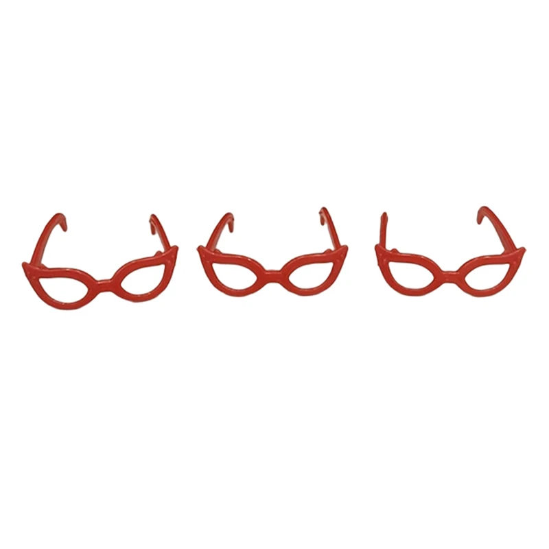 20Pcs Dolls Accessories Mini Plastic Glasses For High Dolls For Barbies Dolls 1/6 Doll House Kids Toy Party Glasses