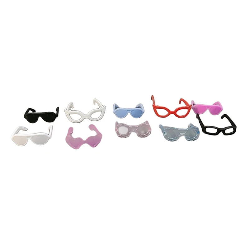 20Pcs Dolls Accessories Mini Plastic Glasses For High Dolls For Barbies Dolls 1/6 Doll House Kids Toy Party Glasses