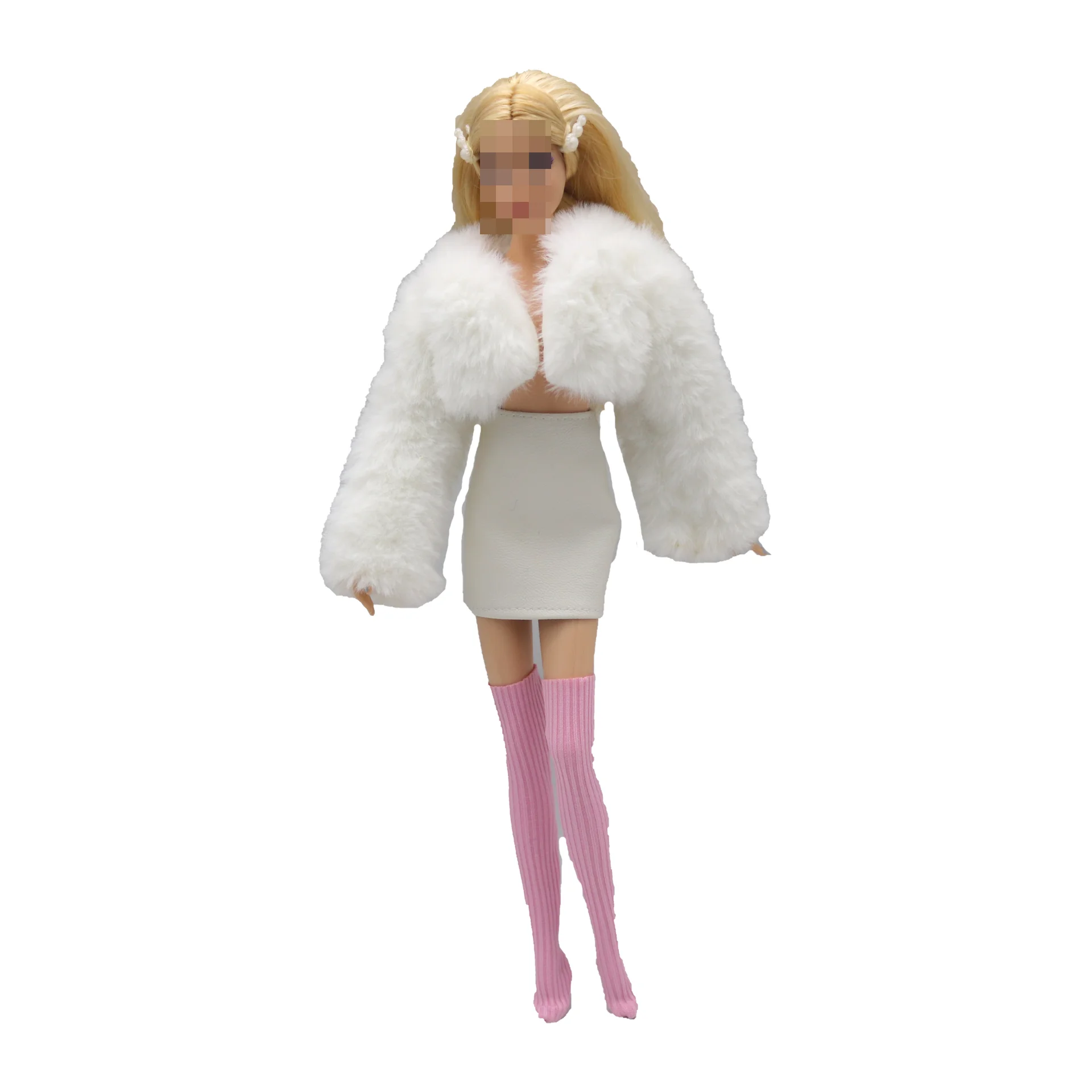 New 30cm 1/6 Luxury Comfort Material Soft Short Fur Coat Accessories Clothes for Barbies Doll