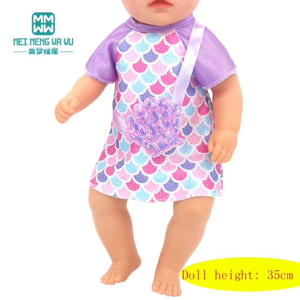Mini Toys Doll Clothes 35cm 14inch Born Doll Fashion Blankets Dresses Onesies Suit Girl Gift