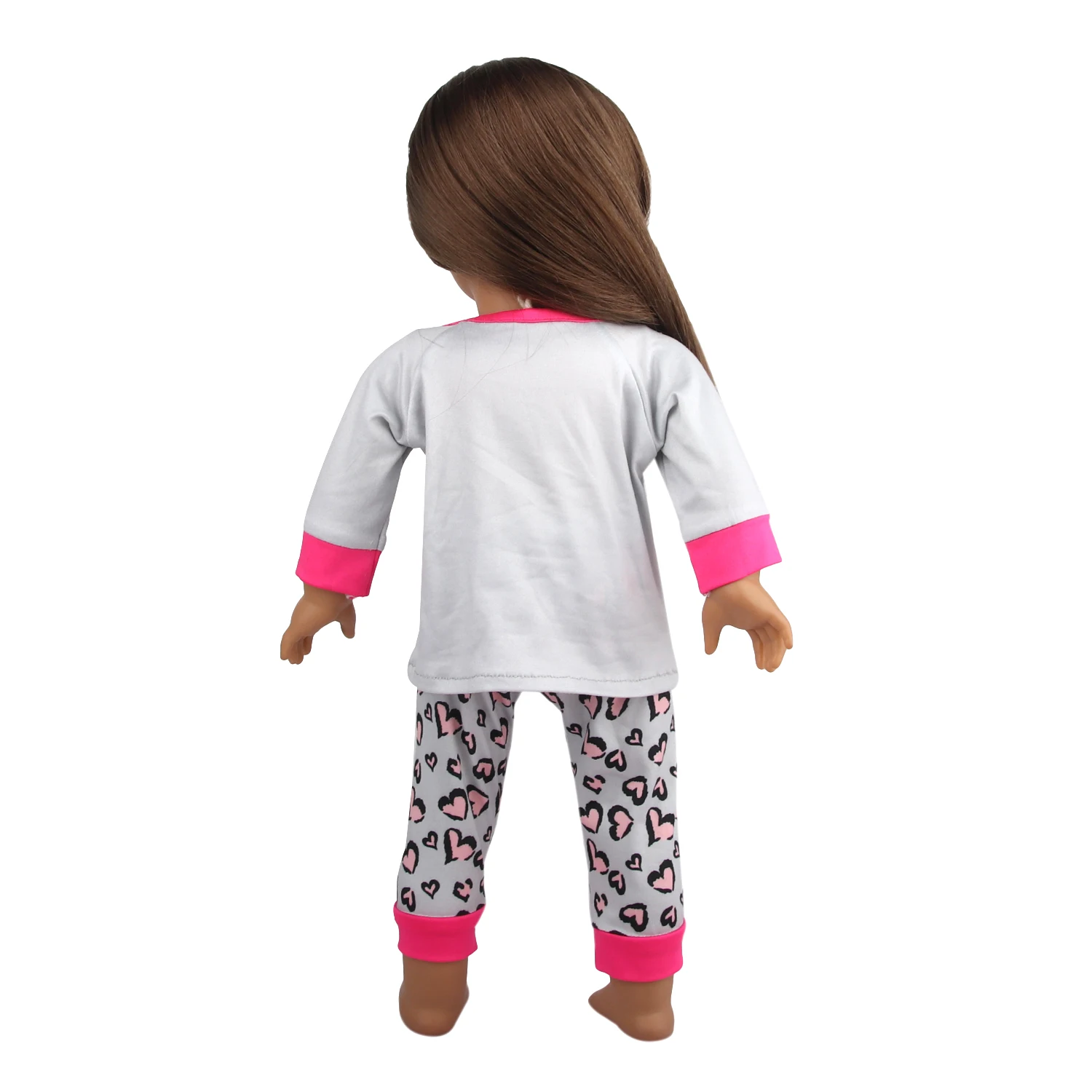 Cute Cat Animal Shark T-shirt+shorts Clothes Set Pajamas Fit For American 18 Inch Girl Doll And 43cm Baby New Born,OG Toy Doll