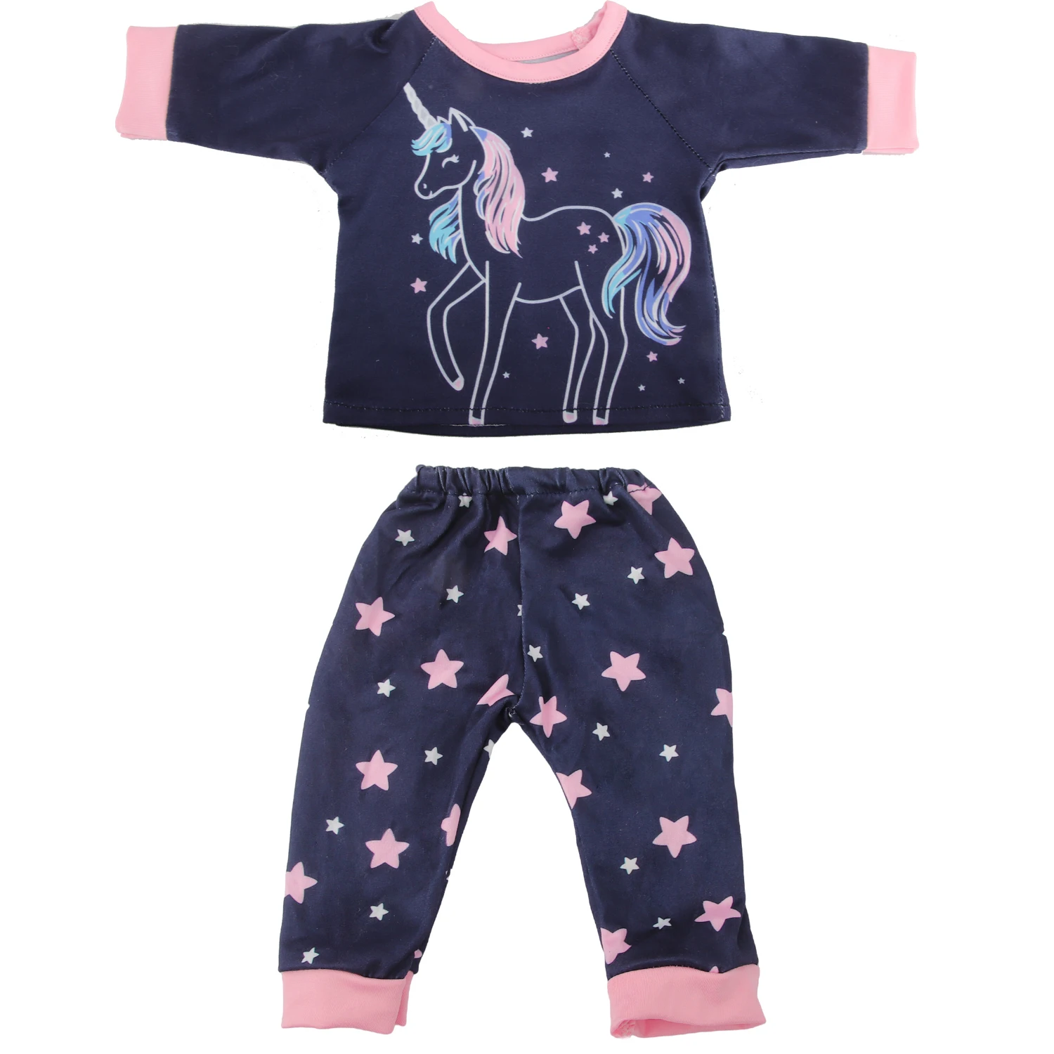Cute Cat Animal Shark T-shirt+shorts Clothes Set Pajamas Fit For American 18 Inch Girl Doll And 43cm Baby New Born,OG Toy Doll