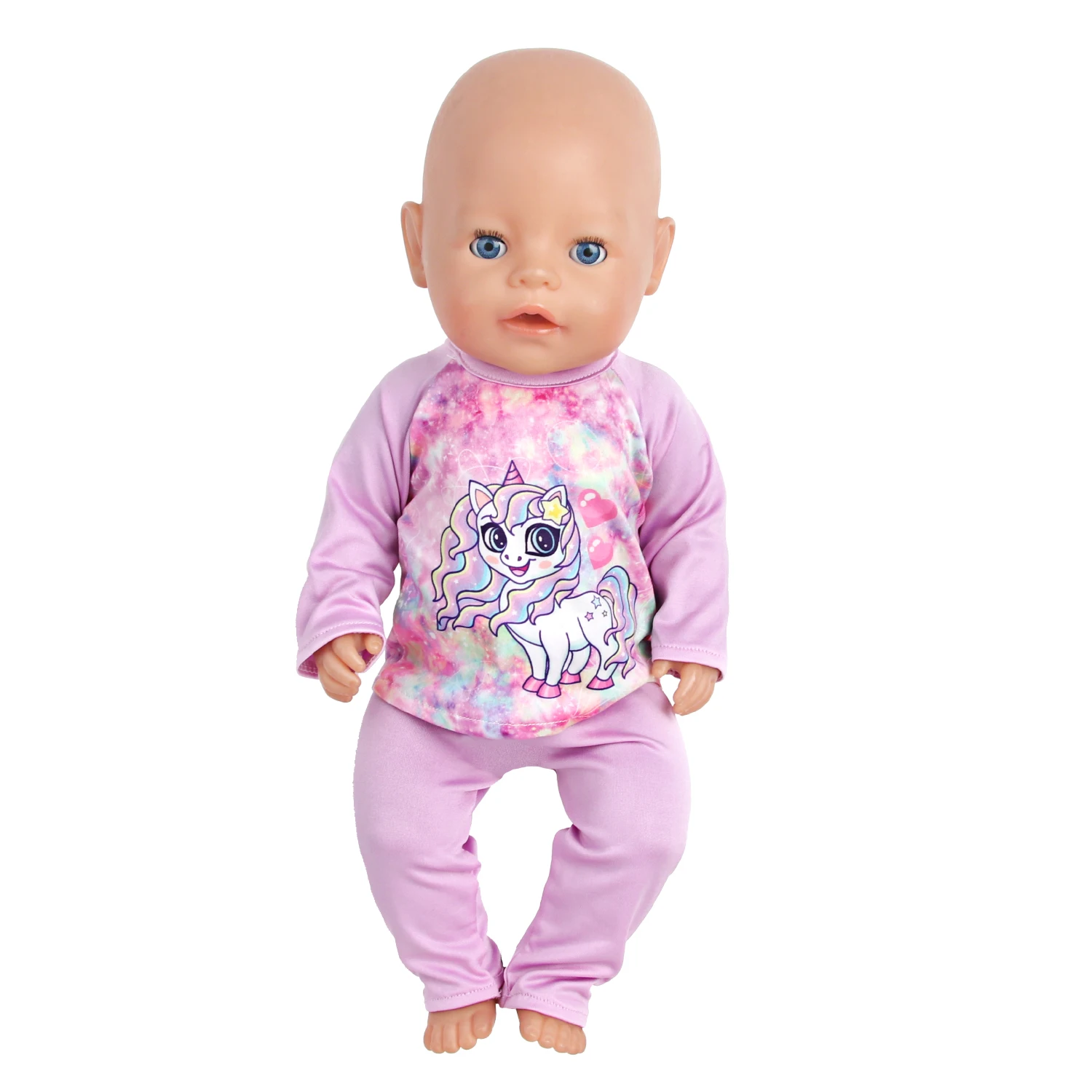 Cute Cat Animal Shark T-shirt+shorts Clothes Set Pajamas Fit For American 18 Inch Girl Doll And 43cm Baby New Born,OG Toy Doll
