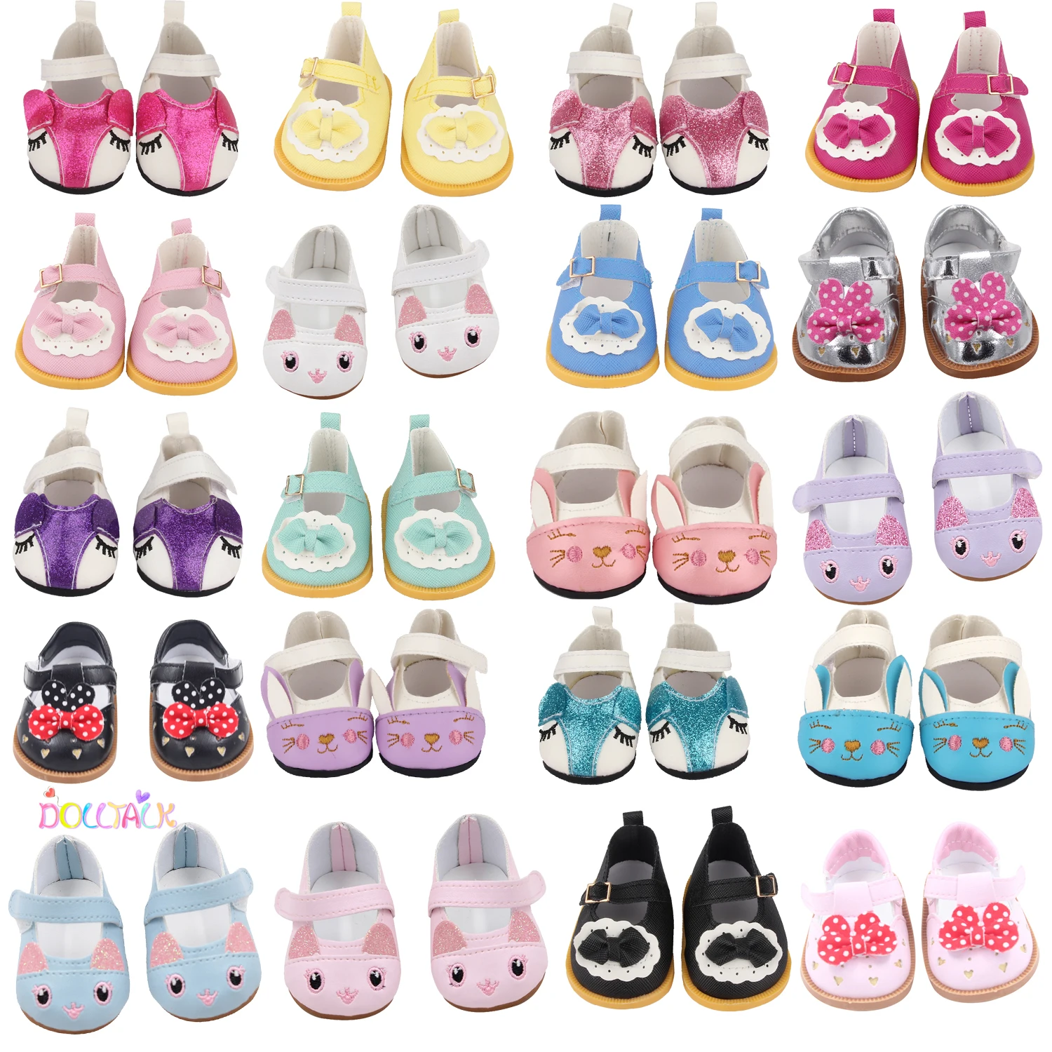 Cute Cat Animal Shark T-shirt+shorts Clothes Set Pajamas Fit For American 18 Inch Girl Doll And 43cm Baby New Born,OG Toy Doll