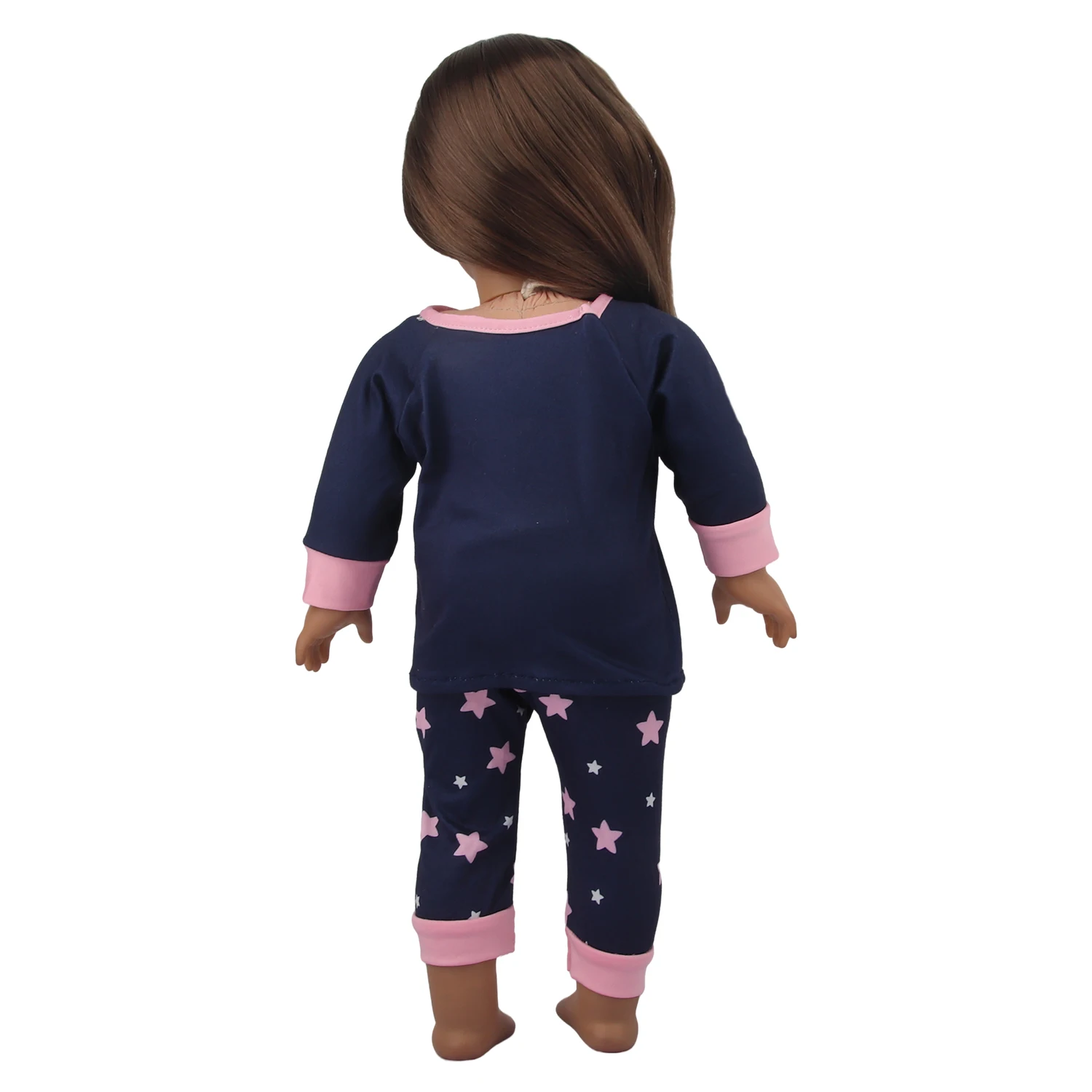 Cute Cat Animal Shark T-shirt+shorts Clothes Set Pajamas Fit For American 18 Inch Girl Doll And 43cm Baby New Born,OG Toy Doll