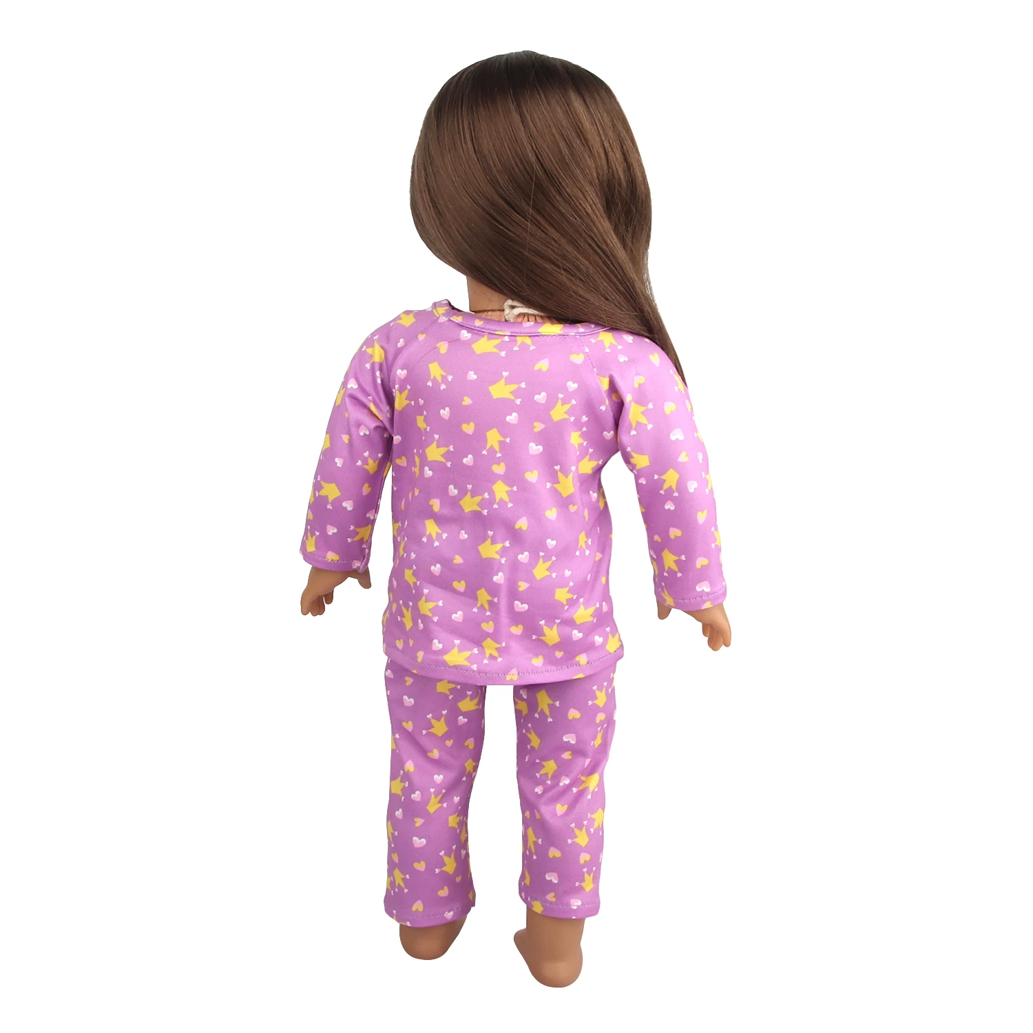 Cute Cat Animal Shark T-shirt+shorts Clothes Set Pajamas Fit For American 18 Inch Girl Doll And 43cm Baby New Born,OG Toy Doll