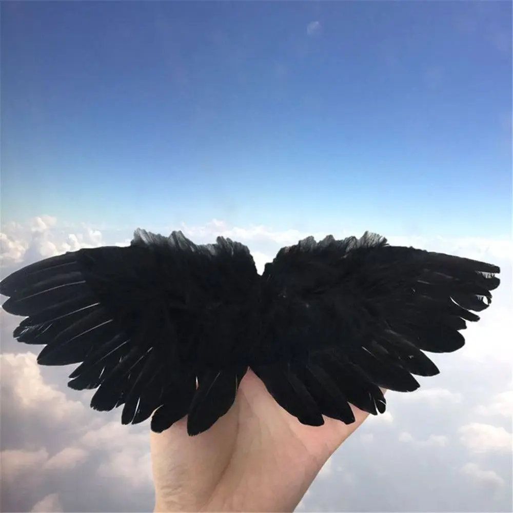White Black Crafts Kids Mini Feather Angel Wing Newborn Dog Pet Prop Doll Decoration Party Birthday Gift Easter Valentines Day