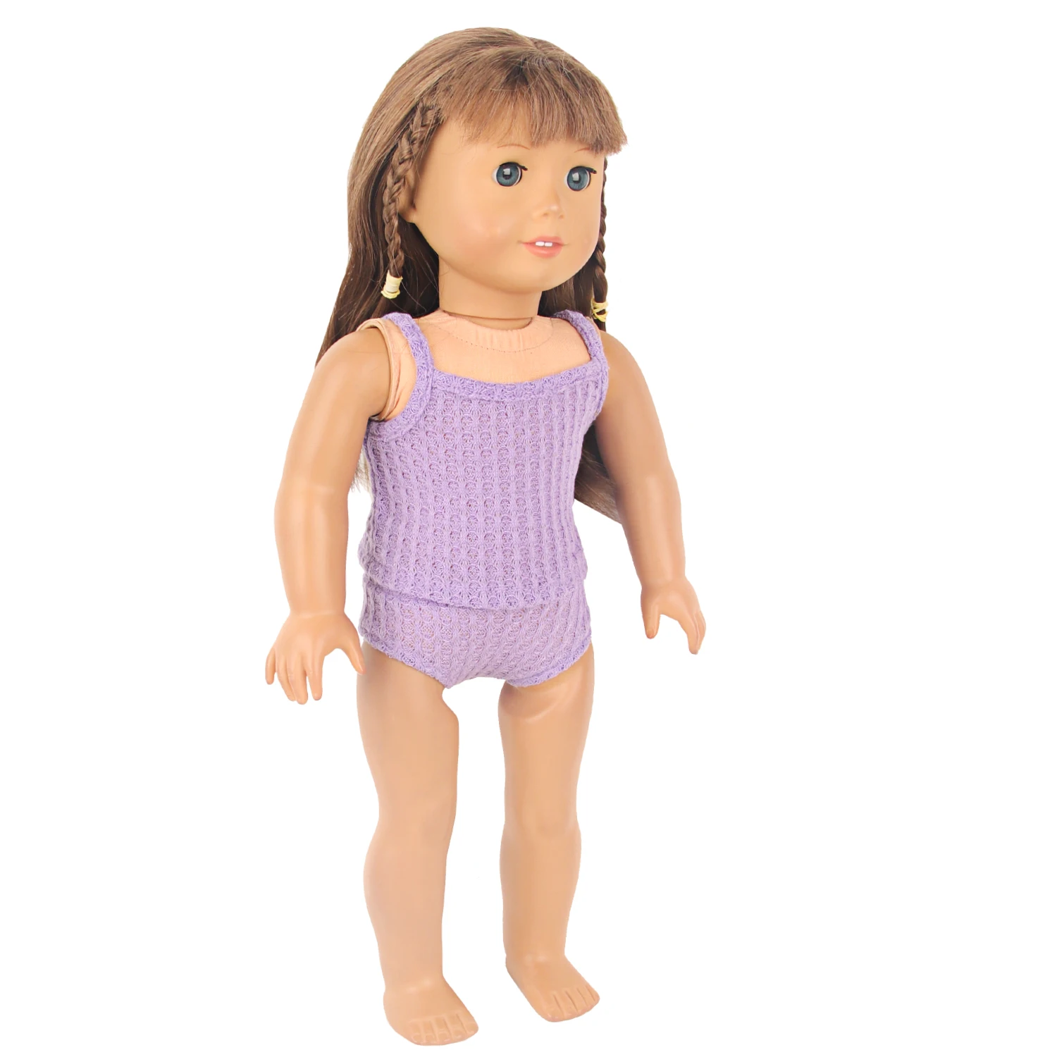 Purple Color Doll Accessories Luggage, Sweater Pajamas, Yoga mat, Shoes, Camera, Hangers For 43cm Baby New Born&American Dolls