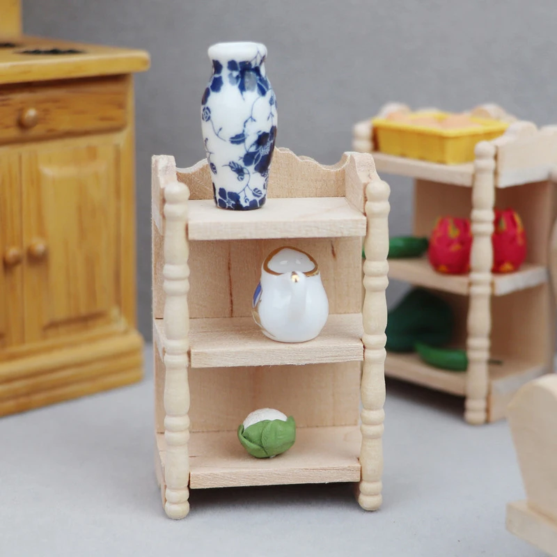 1:12 Dollhouse Miniature Storage Rack Display Stand Locker Cabinet Furniture Model Decor Toy Doll House Accessories