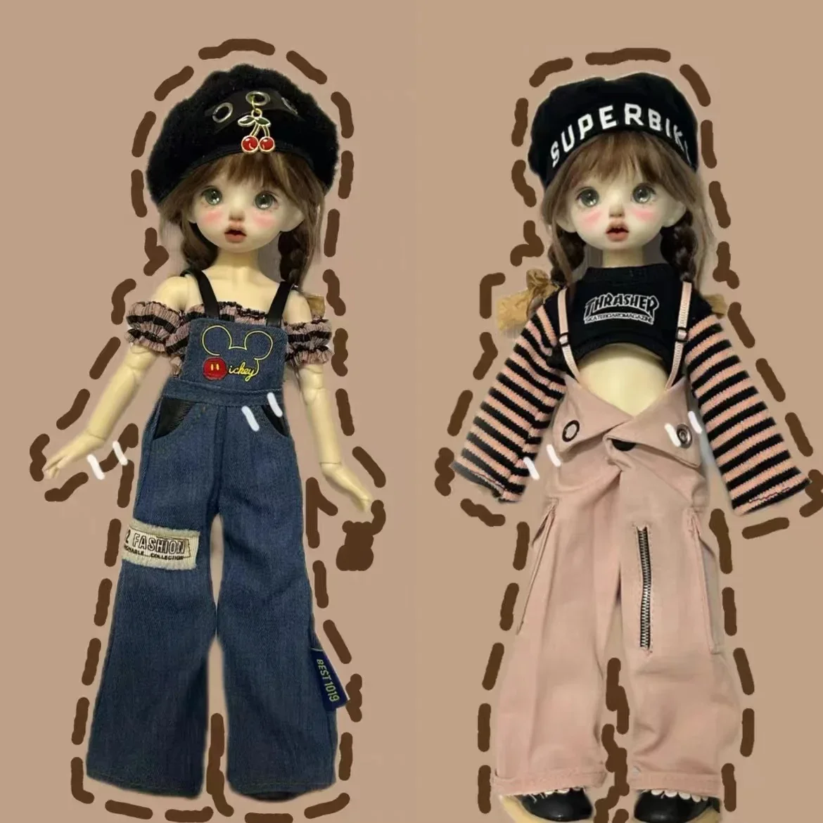 Fashion Cute Casual 30cm Doll Clothes 1/6 BJD Doll Outfit Set Doll Accessories Girl Toy Gift Holiday Gift