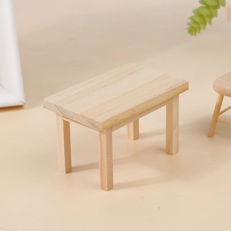 1:12 Dollhouse Miniature Wooden Table Model Furniture Accessories Toys