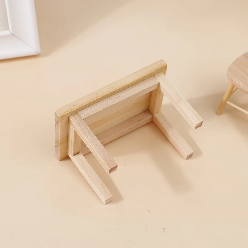 1:12 Dollhouse Miniature Wooden Table Model Furniture Accessories Toys