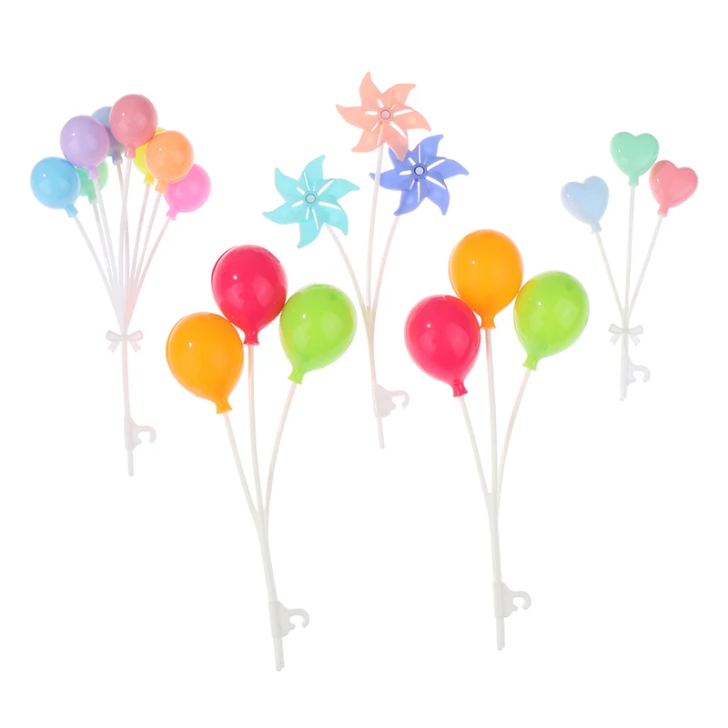 1Set 1:6 Dollhouse Miniature Colorful Balloon Windmills Round Heart-shaped Balloon Ornament Home Garden Decor Toy