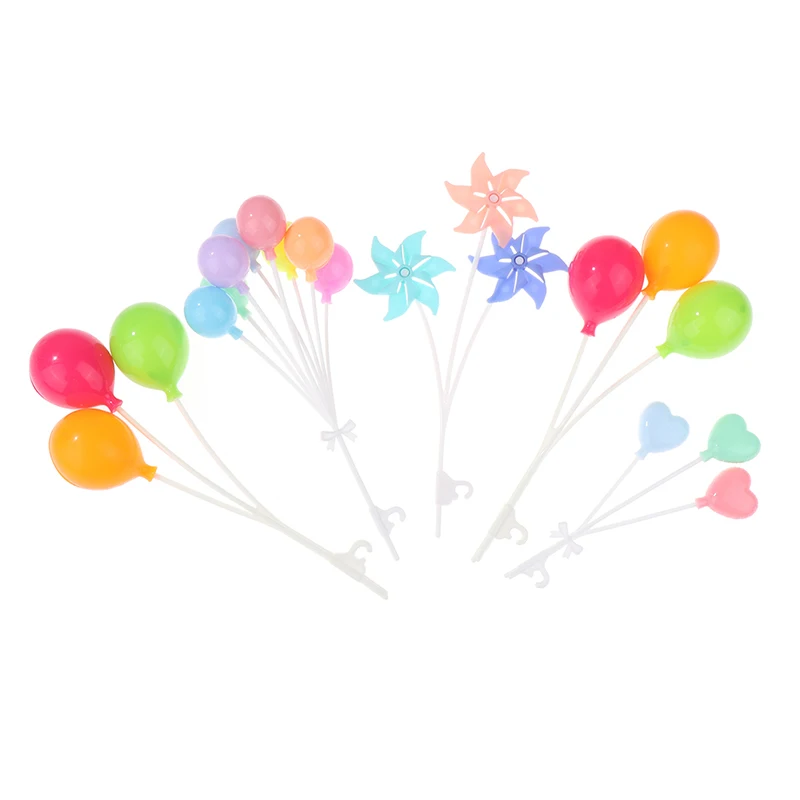 1Set 1:6 Dollhouse Miniature Colorful Balloon Windmills Round Heart-shaped Balloon Ornament Home Garden Decor Toy