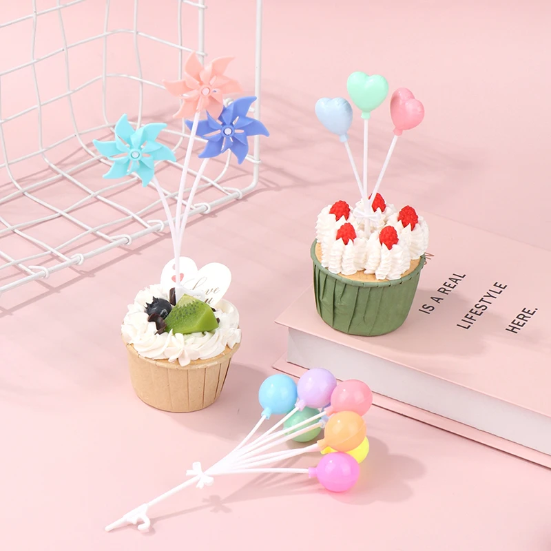 1Set 1:6 Dollhouse Miniature Colorful Balloon Windmills Round Heart-shaped Balloon Ornament Home Garden Decor Toy