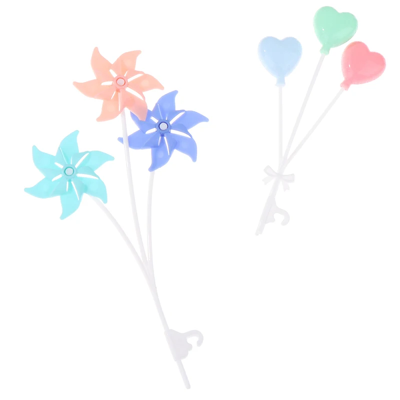 1Set 1:6 Dollhouse Miniature Colorful Balloon Windmills Round Heart-shaped Balloon Ornament Home Garden Decor Toy