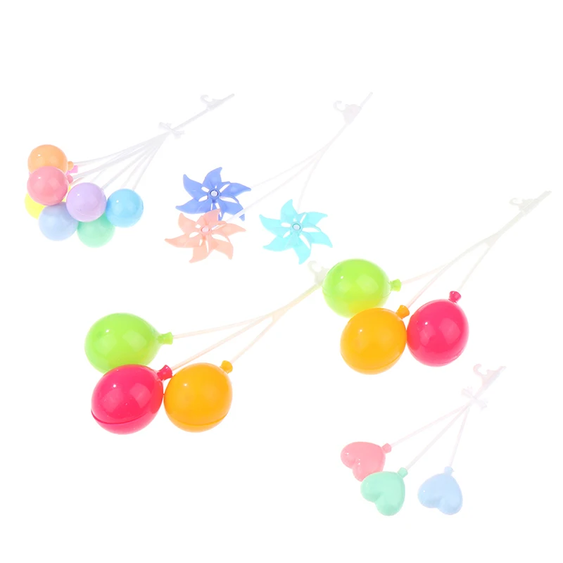 1Set 1:6 Dollhouse Miniature Colorful Balloon Windmills Round Heart-shaped Balloon Ornament Home Garden Decor Toy