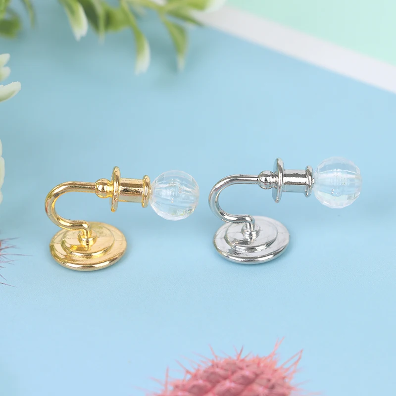 1Pair Miniature Dollhouse Alloy Simulation Ceiling Lamp Hanging Lamp Mini LED Lighting Model Home Decoration Doll Furniture Toy
