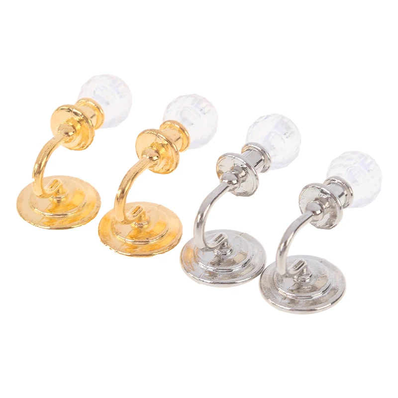 1Pair Miniature Dollhouse Alloy Simulation Ceiling Lamp Hanging Lamp Mini LED Lighting Model Home Decoration Doll Furniture Toy