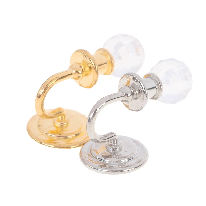 1Pair Miniature Dollhouse Alloy Simulation Ceiling Lamp Hanging Lamp Mini LED Lighting Model Home Decoration Doll Furniture Toy
